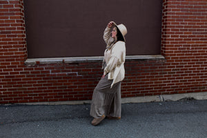 Easel- Mocha Tiered Wide Leg Pants