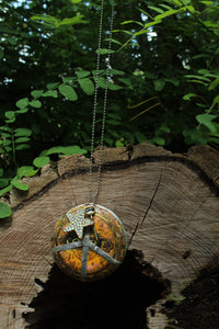 Necklace- Vintage Coffee Lid Tin Peace Sign