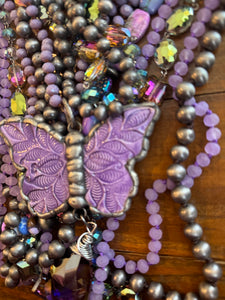 ABA- Huge Purple Butterfly Cowboy Pearls