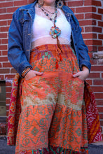 Load image into Gallery viewer, Kantha Bae- Lotus Pants Orange Green Wine
