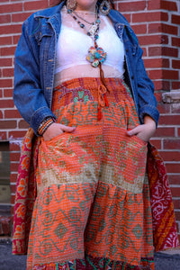 Kantha Bae- Lotus Pants Orange Green Wine