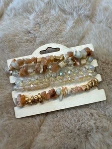 Bracelets- Neutral Chip 5 Piece Stack