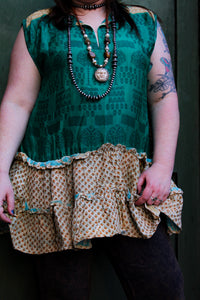Get Ready Ruffle Tunic Green