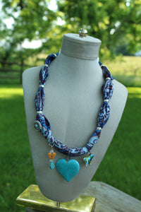 Necklace- Heart Scarf Charm