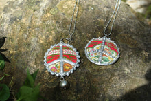 Load image into Gallery viewer, Necklace- Soldered Vintage Tin Peace Sign
