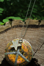 Load image into Gallery viewer, Necklace- Vintage Coffee Lid Tin Peace Sign
