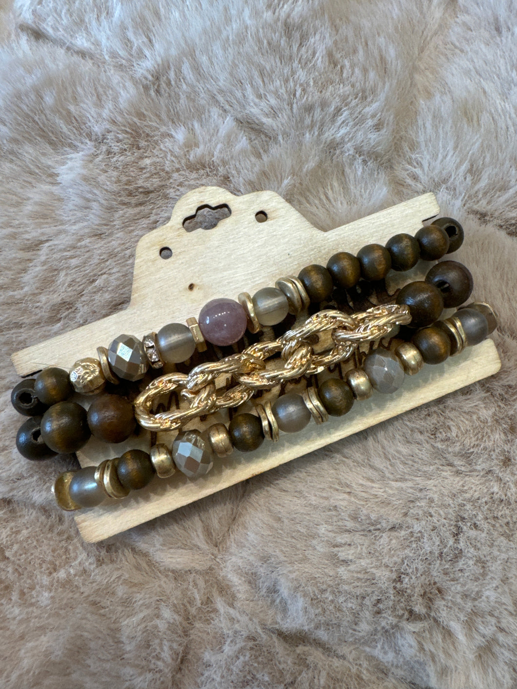 Bracelet- 3 Tier Wooden Stack