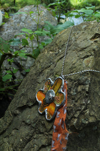 Necklace- Flower Vintage Tin