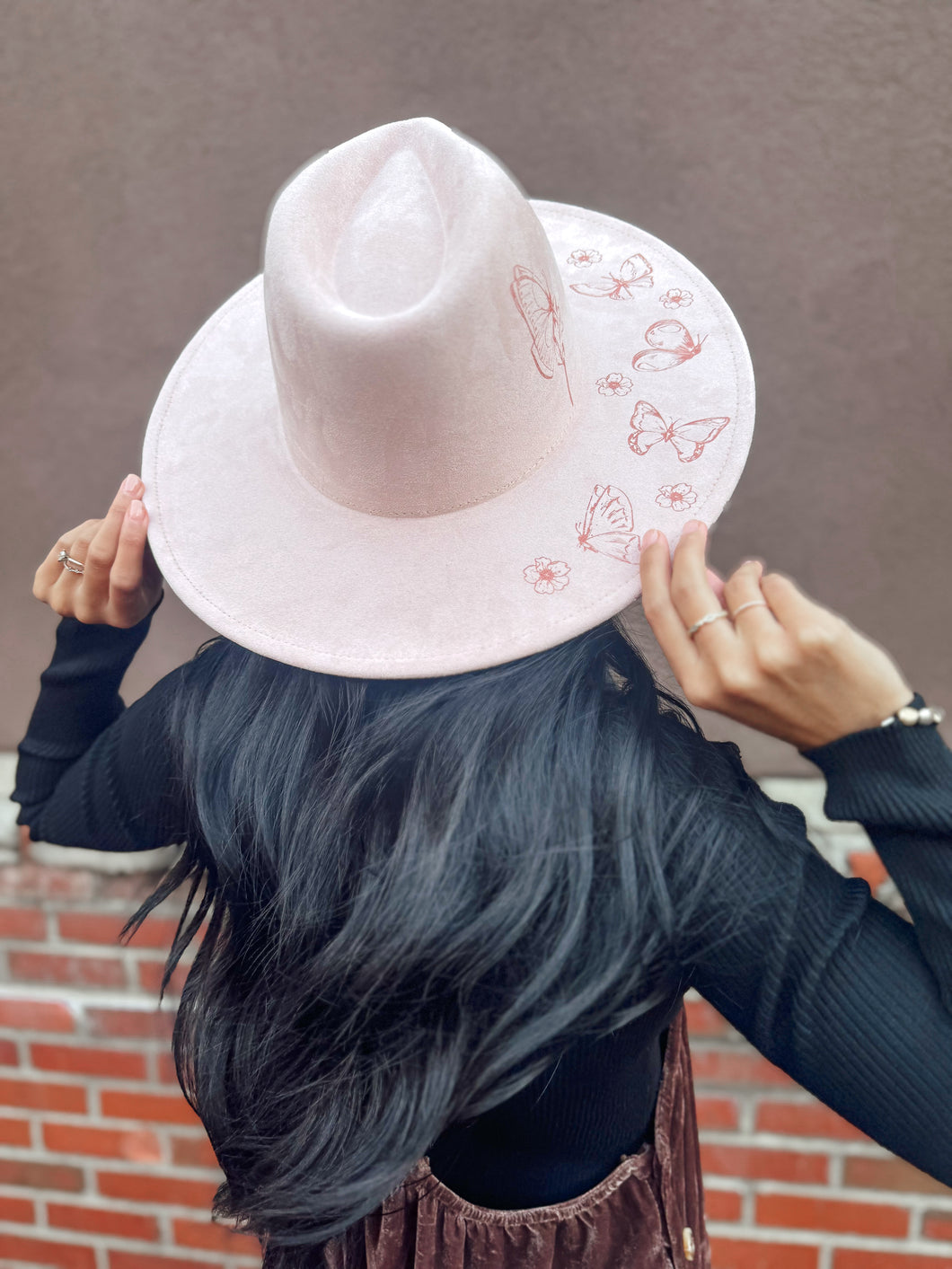 HATS- Butterfly Blush Suede Rancher