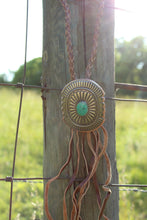 Load image into Gallery viewer, Necklace- Genuine Leather Concho Bolo (2 colors)
