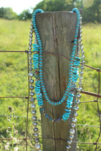 Load image into Gallery viewer, Necklace- Long Turq + Navajo Pearl Rounded
