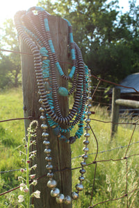 Necklace- Large Chunky Long Oval Navajo Pearl