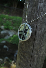 Load image into Gallery viewer, Necklace- Double Sided Kantha Peace Sign
