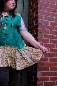 Get Ready Ruffle Tunic Green