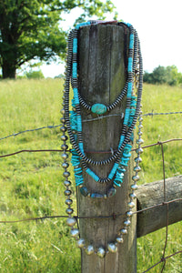 Necklace- Chunky + Long HUGE  Navajo Pearls