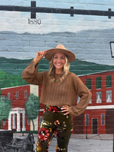 Load image into Gallery viewer, Zenana- Camel Cropped Knitted Sweater
