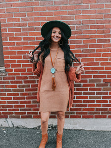 Zenana- Camel Sweater Dress