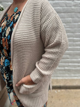 Load image into Gallery viewer, Zenana- Curvy Beige Knit Pocket Cardi
