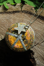 Load image into Gallery viewer, Necklace- Vintage Coffee Lid Tin Peace Sign
