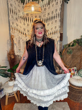 Load image into Gallery viewer, young threads- curvy ruffled tier maxi skirt (grey)
