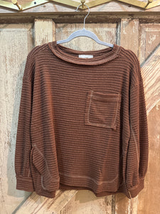 Zenana- Pocket Sweater 2 Colors