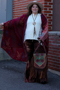 American Darling- Leather Floral Hand Tooled Pink Floral