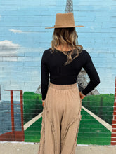 Load image into Gallery viewer, Zenana- Black Ribbed Crossover Crop Top
