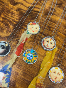 Necklace- Retro Moon Yellow