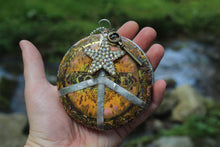 Load image into Gallery viewer, Necklace- Vintage Coffee Lid Tin Peace Sign
