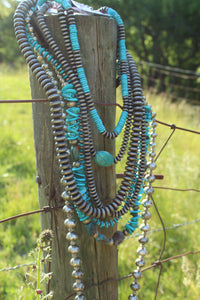 Necklace- Large Chunky Long Oval Navajo Pearl