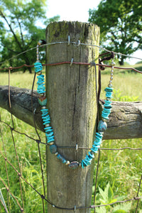 Necklace- Chunky Turq • Genuine Leather Necklace