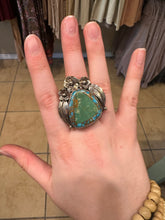 Load image into Gallery viewer, Rings- Turquoise + Pyrite with Flowers
