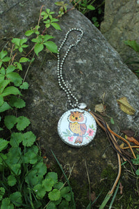 Necklace- Vintage Owl Soldered Tin