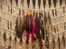 Load image into Gallery viewer, EARRINGS- FEATHERS Brown Chains
