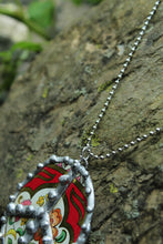 Load image into Gallery viewer, Necklace- Soldered Vintage Tin Peace Sign
