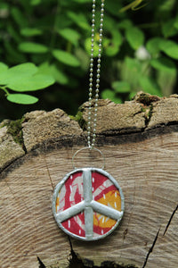 Necklace- Kantha Double Sided Peace Necklace