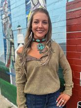 Load image into Gallery viewer, Zenana- Mocha Washed Baby Waffle Henley
