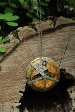 Load image into Gallery viewer, Necklace- Vintage Coffee Lid Tin Peace Sign
