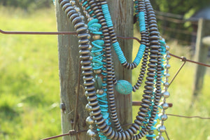 Necklace- Large Chunky Long Oval Navajo Pearl
