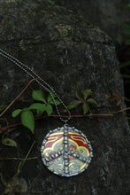 Load image into Gallery viewer, Necklace- Soldered Vintage Tin Peace Sign
