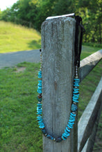 Load image into Gallery viewer, Necklace- Chunky Turq • Genuine Leather Necklace
