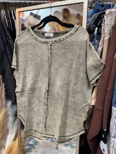 Load image into Gallery viewer, Zenana- Olive Babywaffle Knit Top
