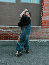 Load image into Gallery viewer, Blue- Denim Patched Overalls
