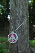 Load image into Gallery viewer, Necklace- Double Sided Kantha Peace Sign

