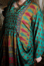 Load image into Gallery viewer, Kantha Bae- Ruched Maxi Dress Teal
