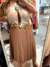 Load image into Gallery viewer, Zenana- Curvy Camel Pleated Skirt
