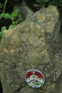 Necklace- Soldered Vintage Tin Peace Sign