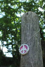 Load image into Gallery viewer, Necklace- Double Sided Kantha Peace Sign
