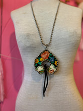 Load image into Gallery viewer, Necklace- Vintage Tin Naja Leather Tassle Necklace
