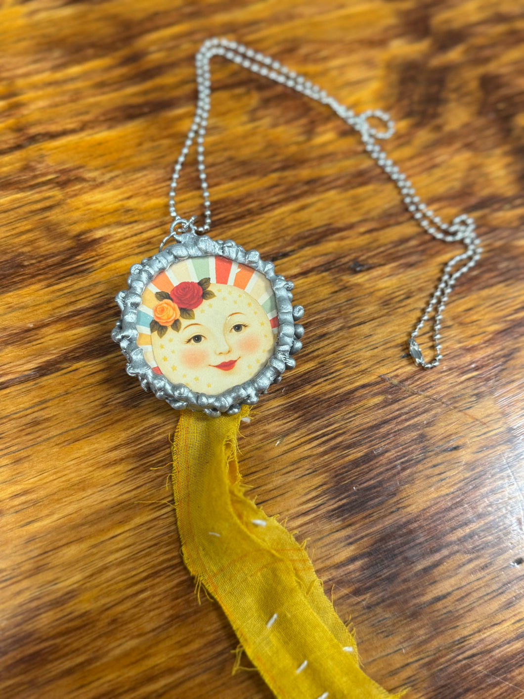 Necklace- Double Sided Moon Faces